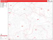 Johns Creek Wall Map Zip Code Red Line Style 2023